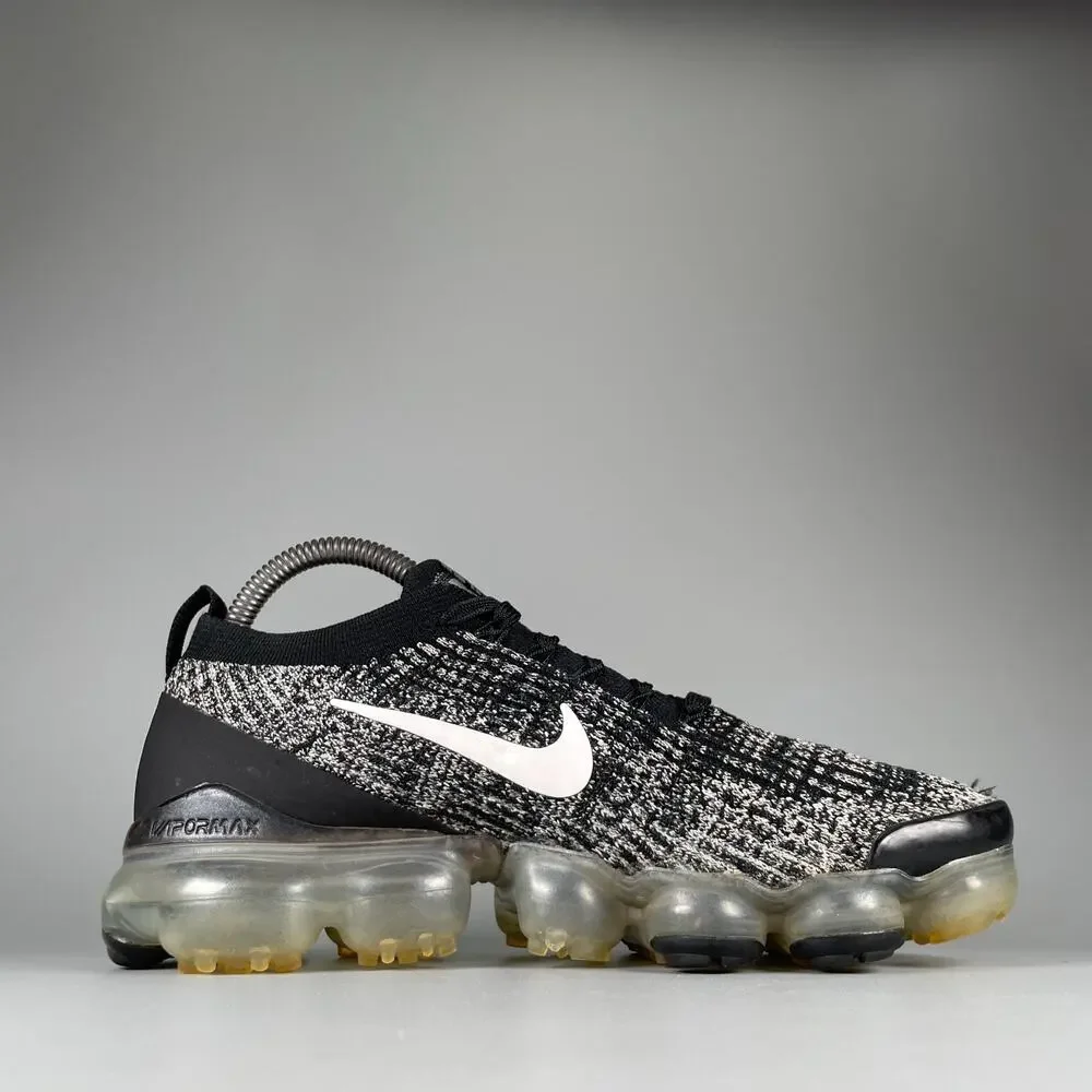 Nike Air VaporMax Flyknit 3 Women's 8.5 'Oreo' Black White Running Sneaker Shoes
